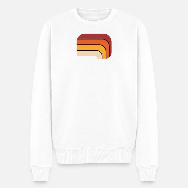 Retro Farbverlauf Design - Männer Premium Bio Pullover - Weiß