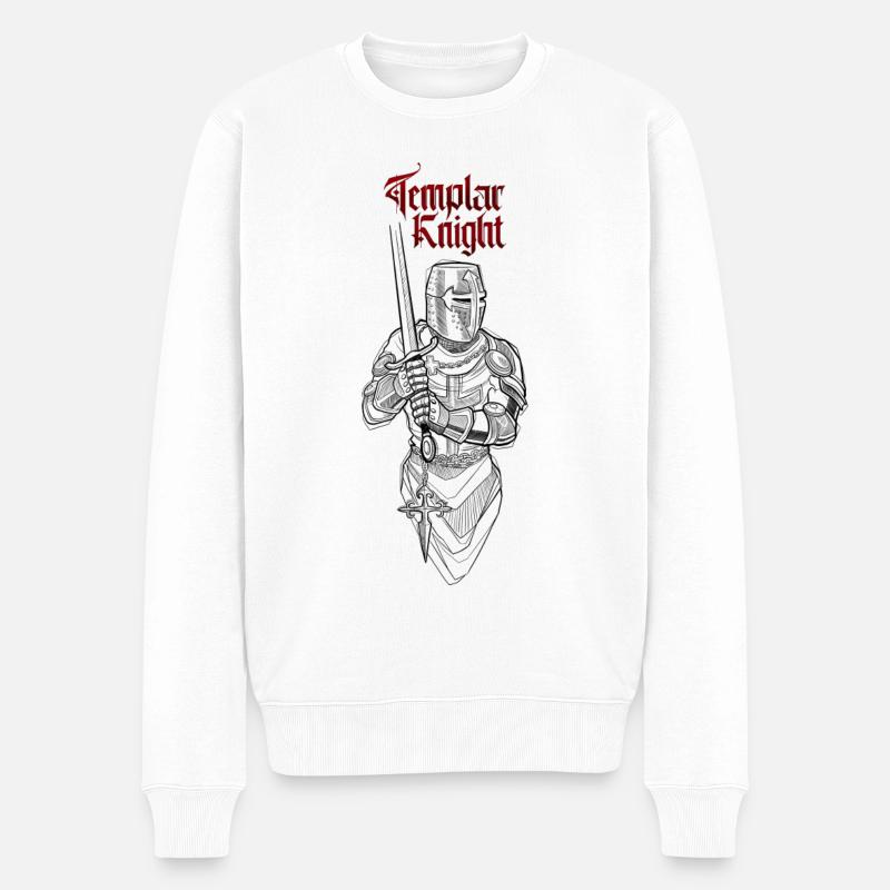 Templar Knight - Männer Premium Bio Pullover - Weiß