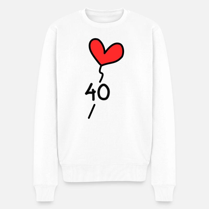 40. 40 ANS. 40e ANNIVERSAIRE. ANNIVERSAIRE 40 ANS. - Pull Premium bio Homme - blanc