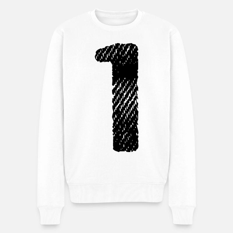 Maillot à 1 numéro - Pull Premium bio Homme - blanc