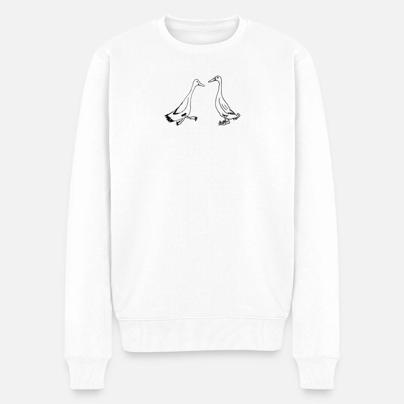 Canards coureurs, canards coureurs canards drôles - Pull Premium bio Homme - blanc