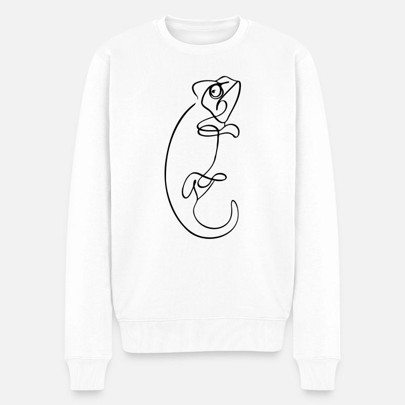 Chamäleon - Männer Premium Bio Pullover - Weiß