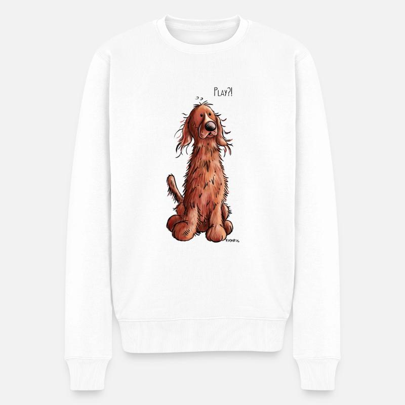 Irish Setter Play - Männer Premium Bio Pullover - Weiß
