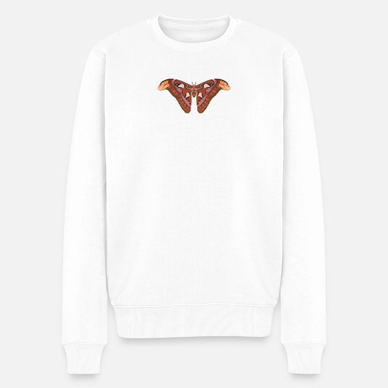 Schmetterlinge: Der Atlasspinner - Pull Premium bio Homme - blanc
