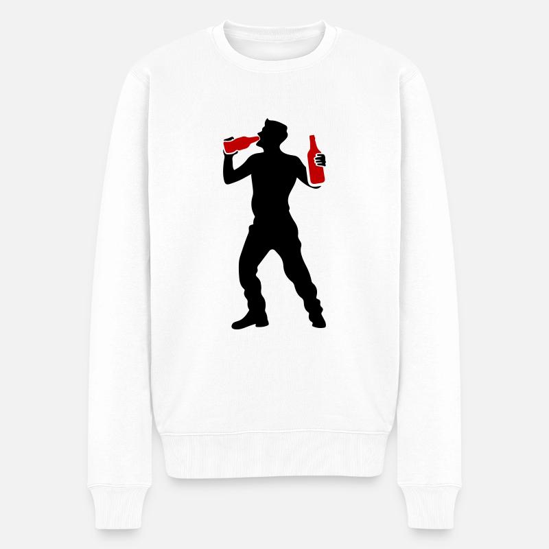 Silhouette de fête Boire - Pull Premium bio Homme - blanc