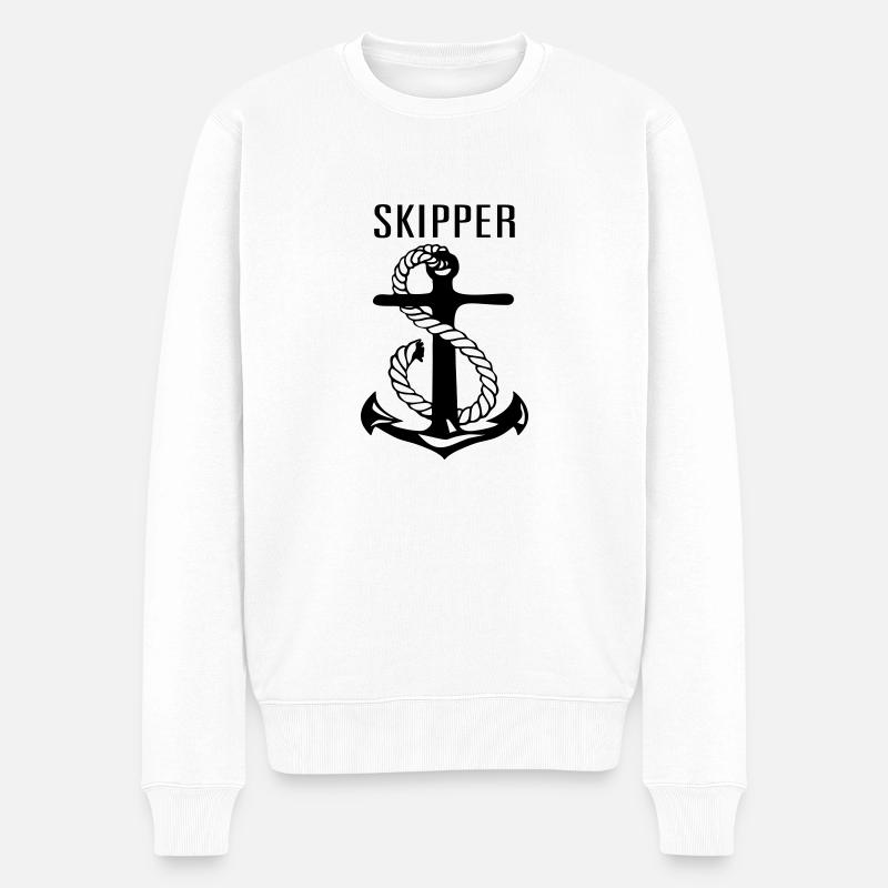 skipper captain kapitän - Männer Premium Bio Pullover - Weiß