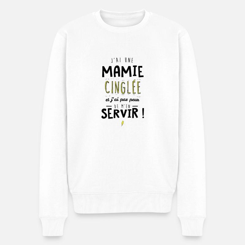 J'ai une mamie cinglée et je peux m'en servir - Pull Premium bio Homme - blanc
