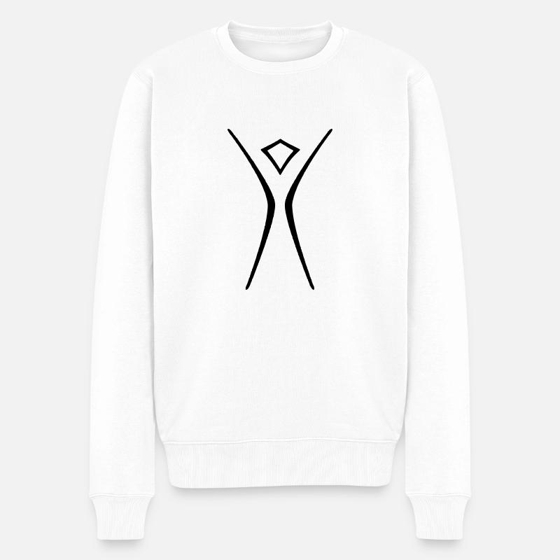 burning man - Pull Premium bio Homme - blanc