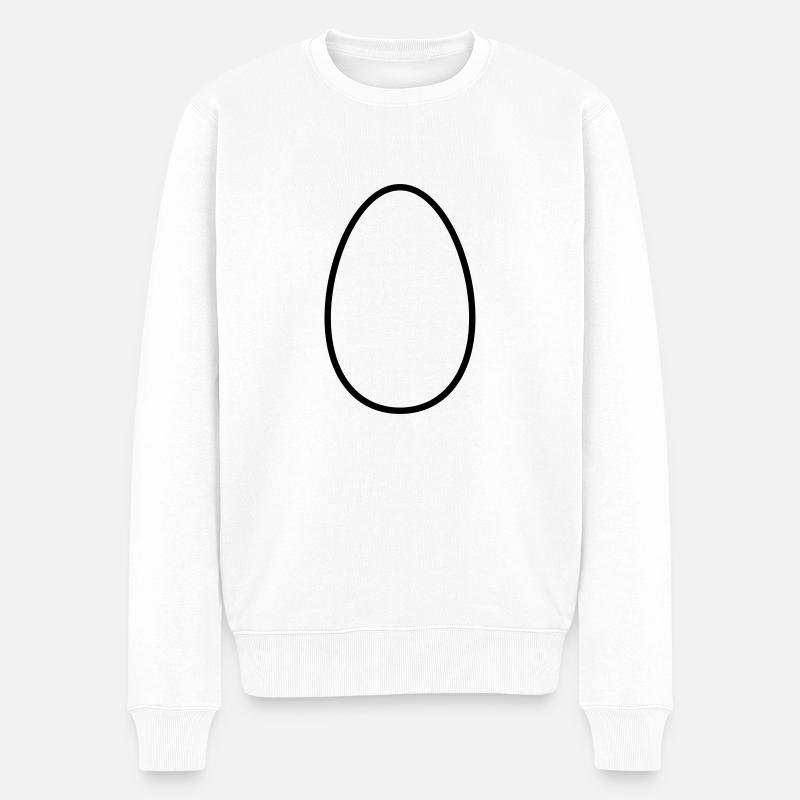 Ei - Männer Premium Bio Pullover - Weiß