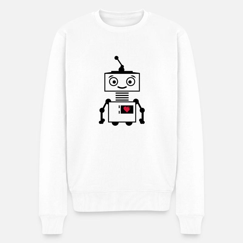 roboter_herz_2 - Pull Premium bio Homme - blanc