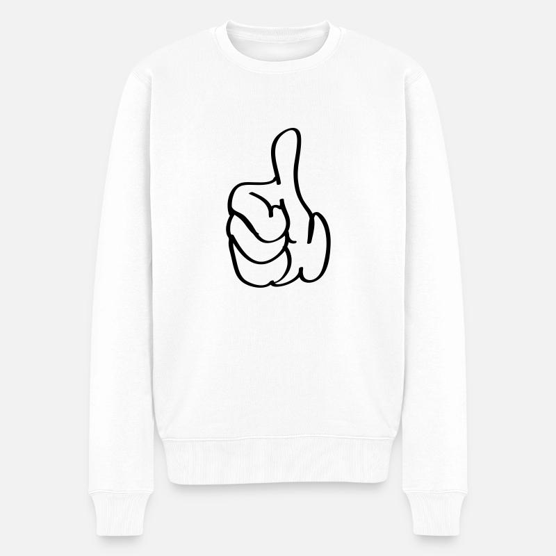daumen_hoch_1 - Pull Premium bio Homme - blanc