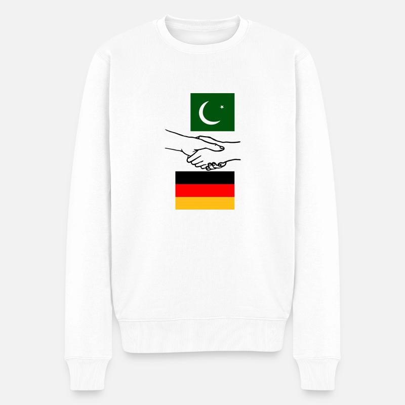 Pakistan & Deutschland - Männer Premium Bio Pullover - Weiß