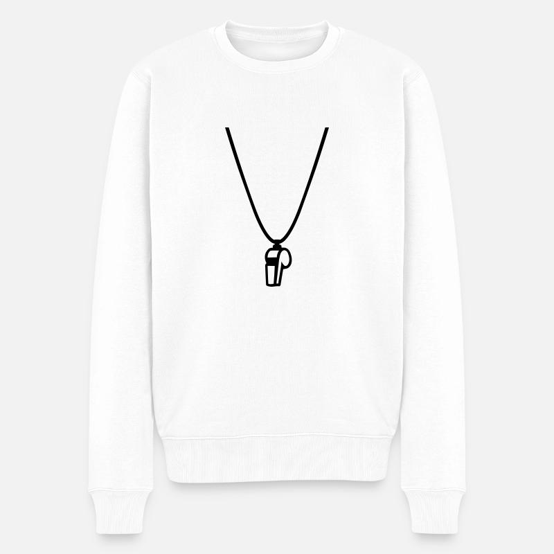 Trillerpfeife - Männer Premium Bio Pullover - Weiß