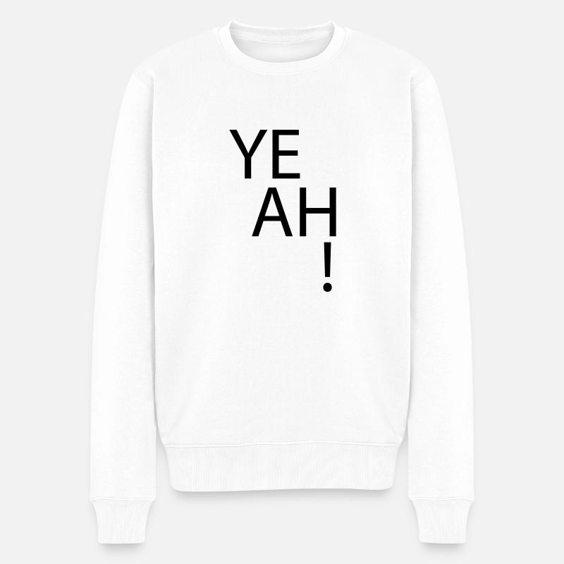 (yeah) - Männer Premium Bio Pullover - Weiß