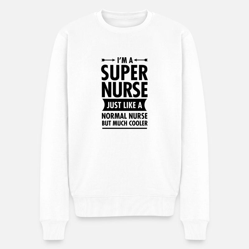 Super Nurse - Männer Premium Bio Pullover - Weiß