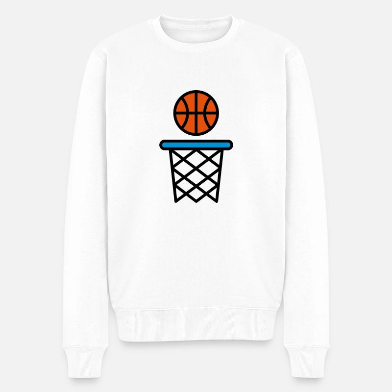 Basketball - Männer Premium Bio Pullover - Weiß