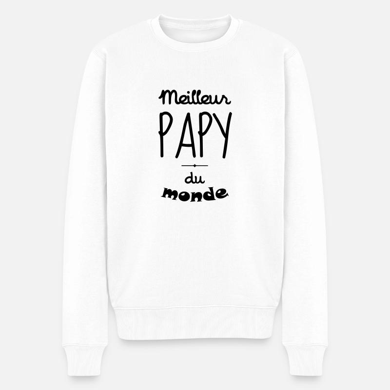 Papy Papi Grand-Père Retraite famille - Pull Premium bio Homme - blanc