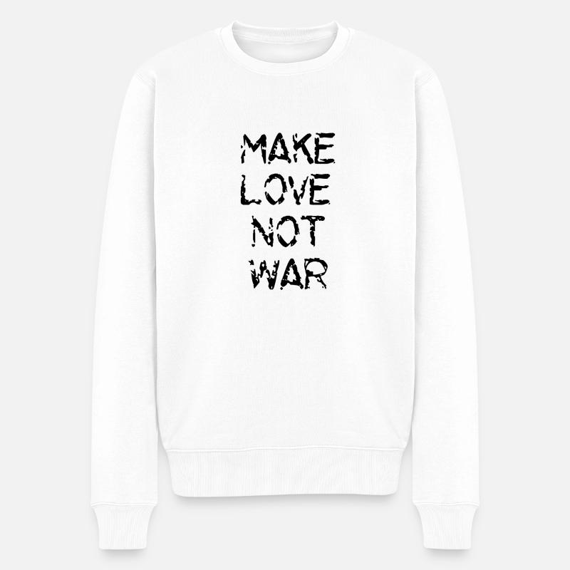 Make love not war, peace - Pull Premium bio Homme - blanc