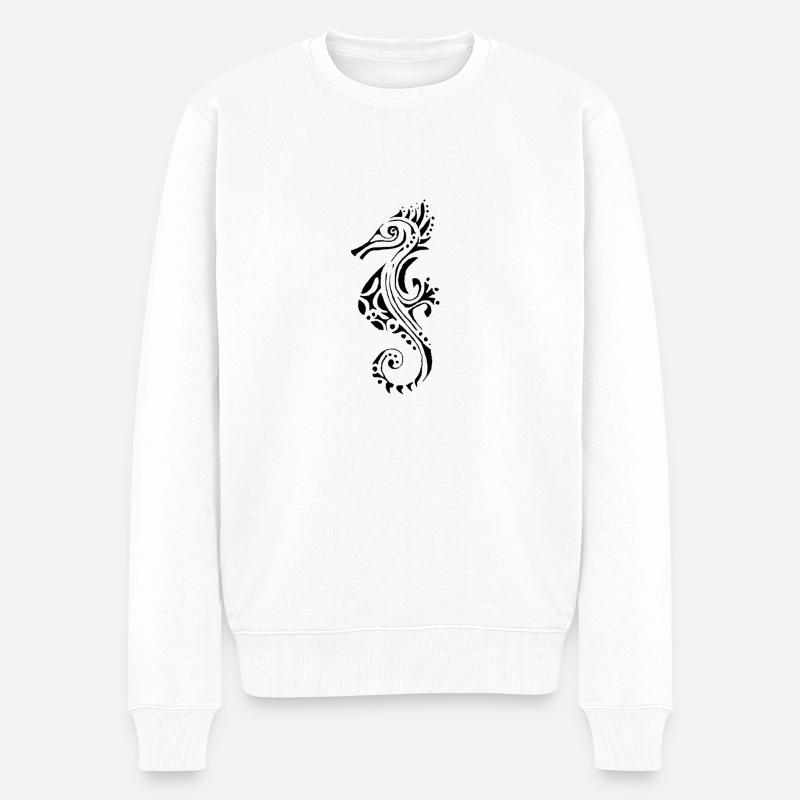 Hyppocampe - Männer Premium Bio Pullover - Weiß