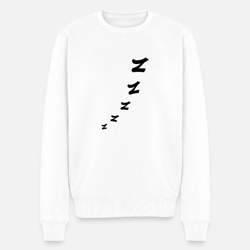 Schlafen Design Zzz - Männer Premium Bio Pullover - Weiß