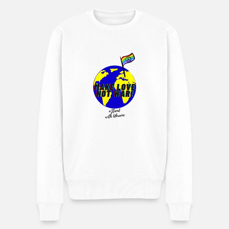 Make Love not War! - Männer Premium Bio Pullover - Weiß