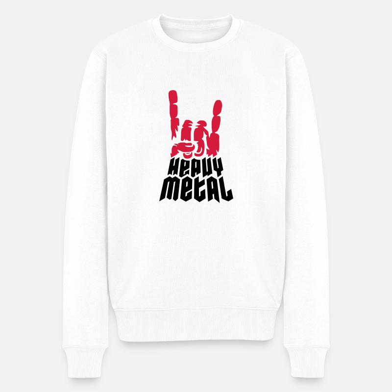 Cool Logo Heavy Metal - Pull Premium bio Homme - blanc