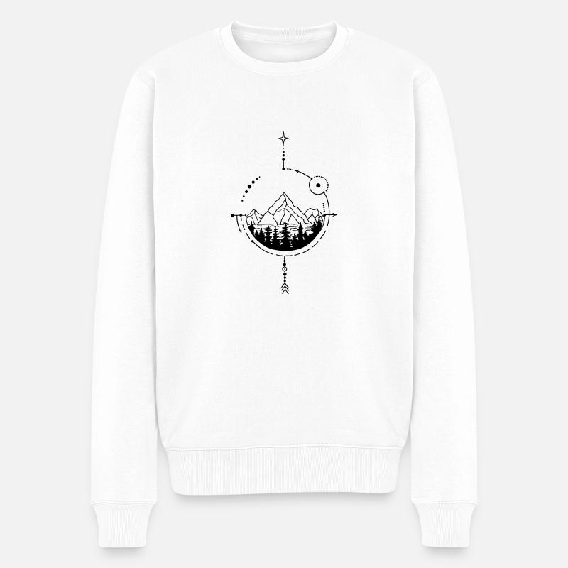 Adventure Kompass - Männer Premium Bio Pullover - Weiß