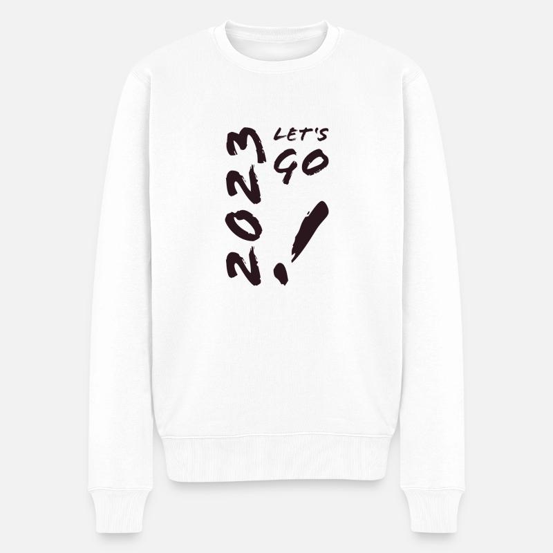 2023 LET‘S GO! - Männer Premium Bio Pullover - Weiß