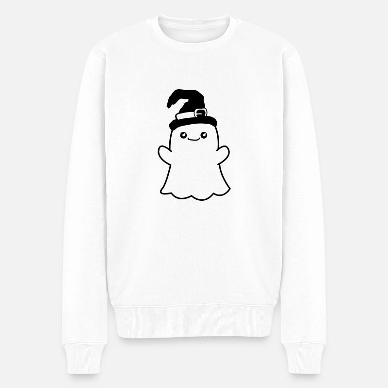 Ghost - Männer Premium Bio Pullover - Weiß