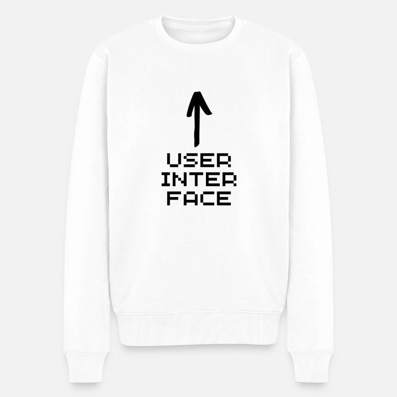 Interface utilisateur noire - Pull Premium bio Homme - blanc