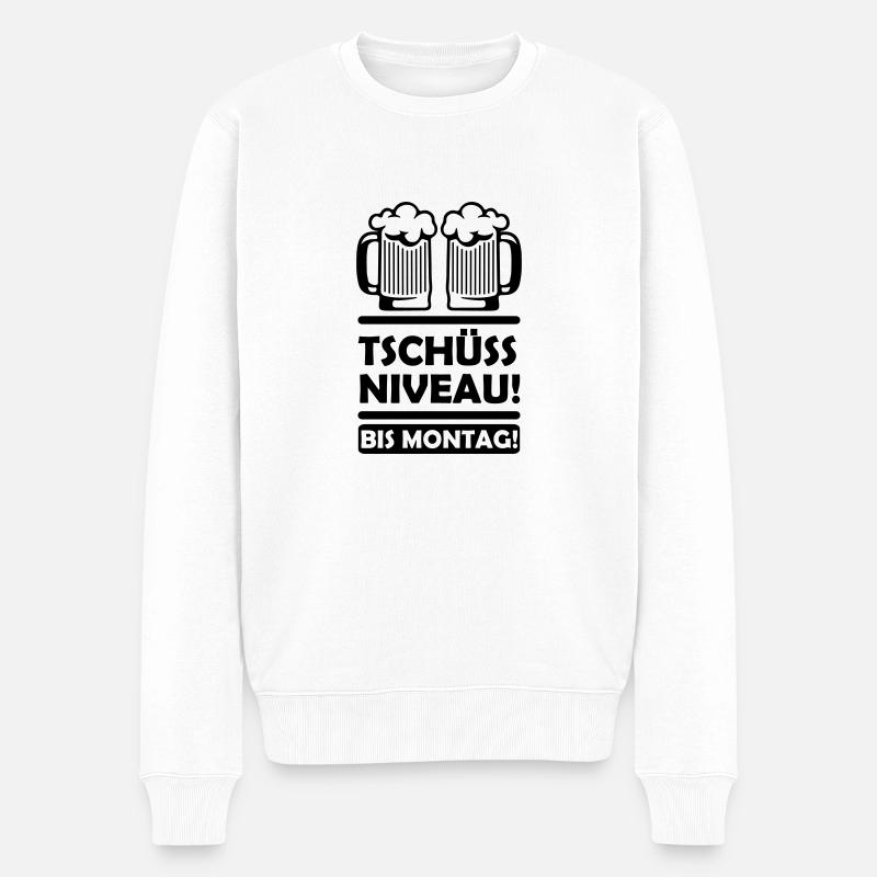 Tschüss Niveau - Männer Premium Bio Pullover - Weiß
