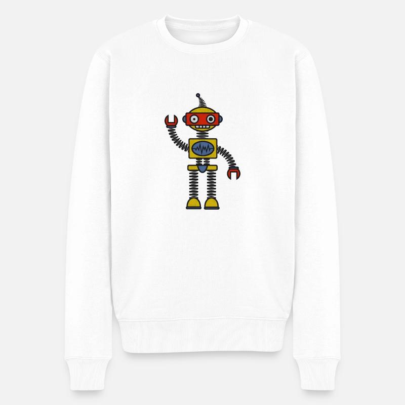 Robot - Pull Premium bio Homme - blanc