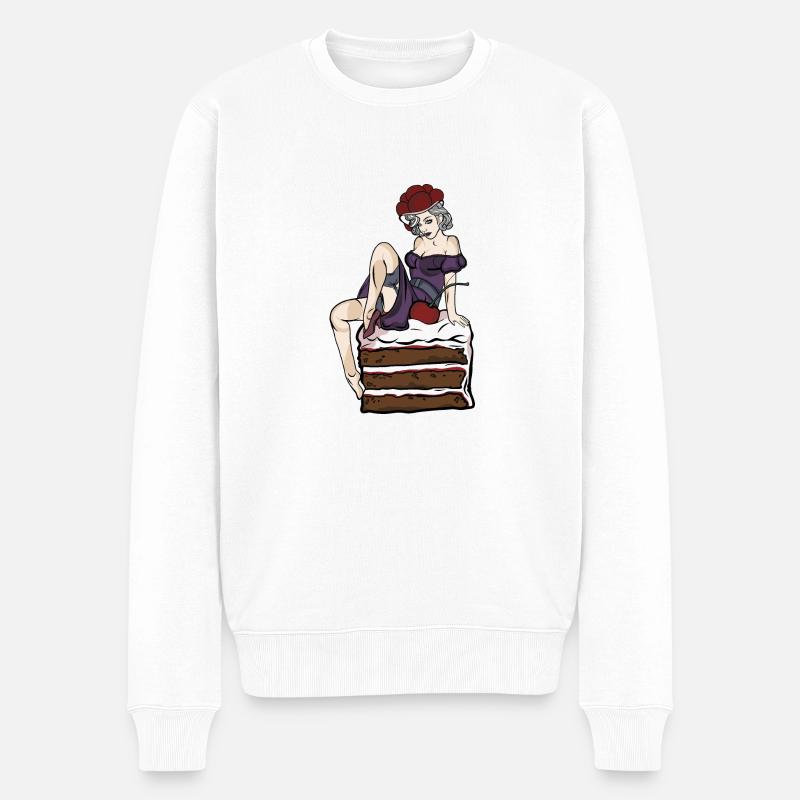 Kirschtorte // Schwarzwald - Männer Premium Bio Pullover - Weiß