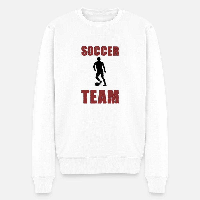 soccer player team - Männer Premium Bio Pullover - Weiß