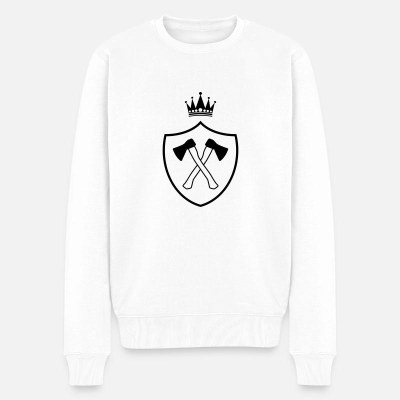 äxte axt wappen - Männer Premium Bio Pullover - Weiß