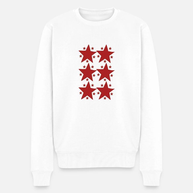 étoiles rouges - Pull Premium bio Homme - blanc