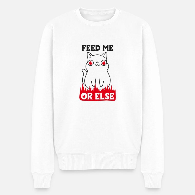 Feed me or else - Männer Premium Bio Pullover - Weiß