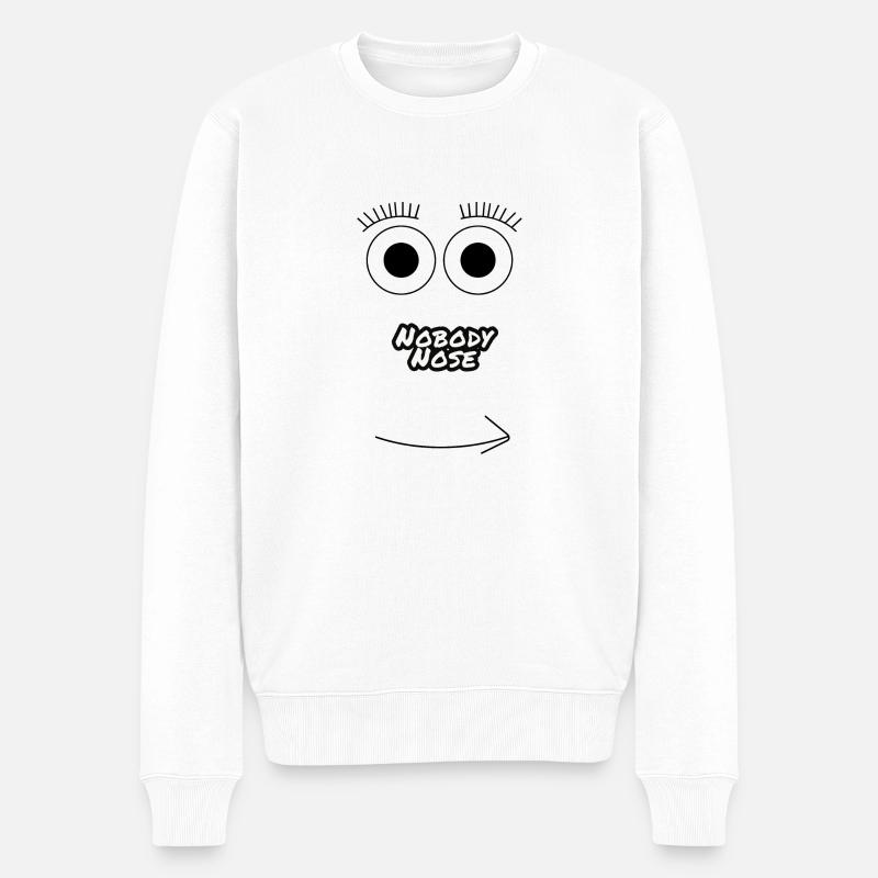Lachendes Gesicht - Männer Premium Bio Pullover - Weiß