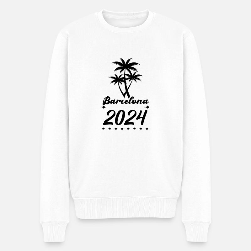 Barcelone 2024 - Pull Premium bio Homme - blanc