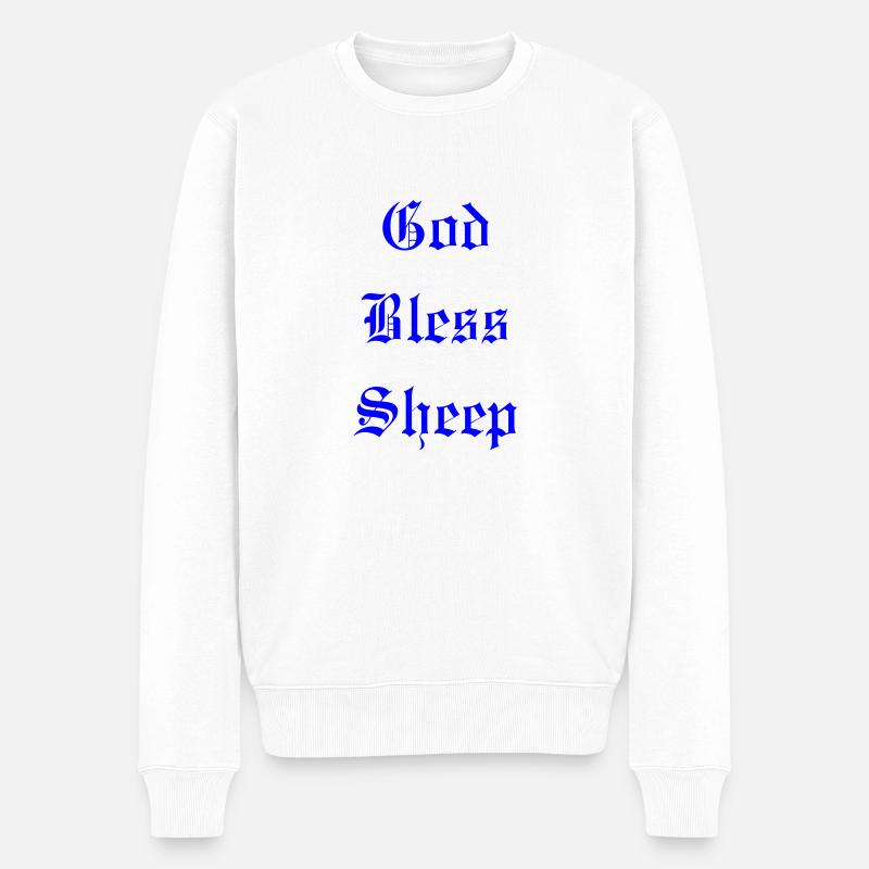 GodBlessSheep - Männer Premium Bio Pullover - Weiß