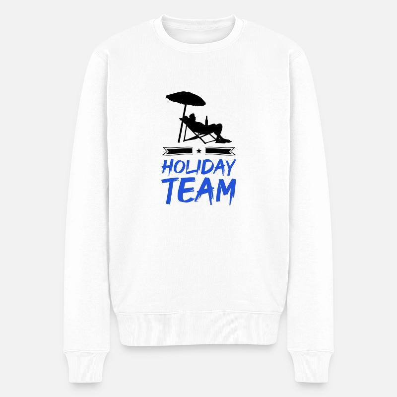 holiday team - Männer Premium Bio Pullover - Weiß
