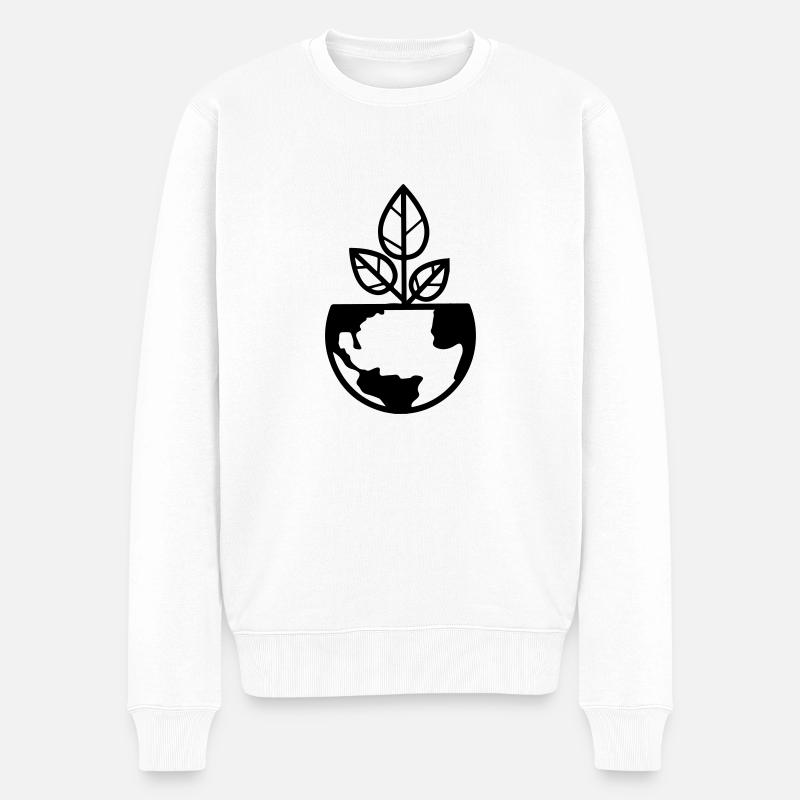 planet erde - Männer Premium Bio Pullover - Weiß