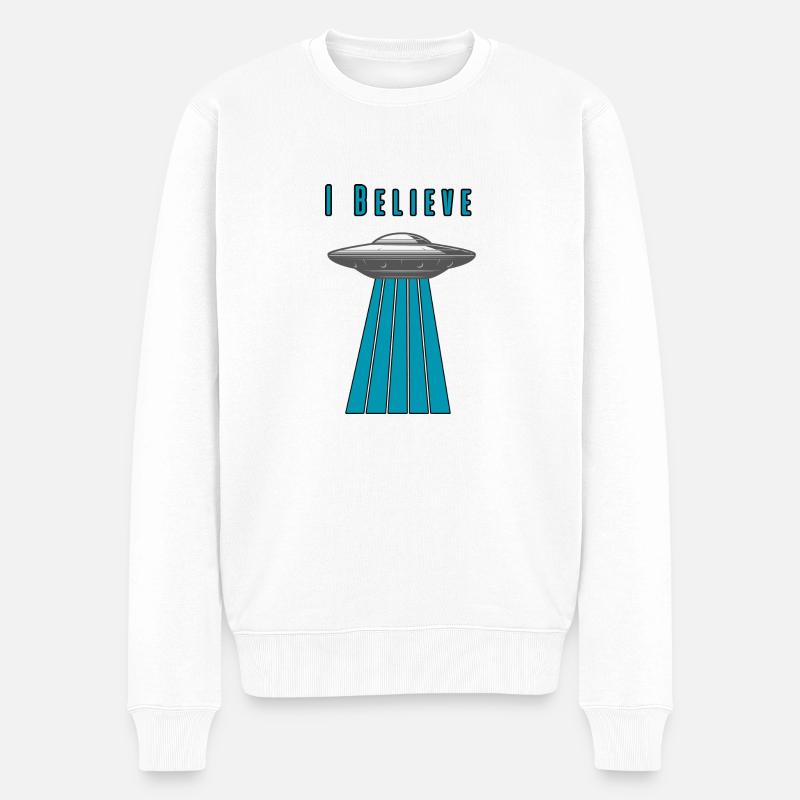 Ich glaube - Männer Premium Bio Pullover - Weiß
