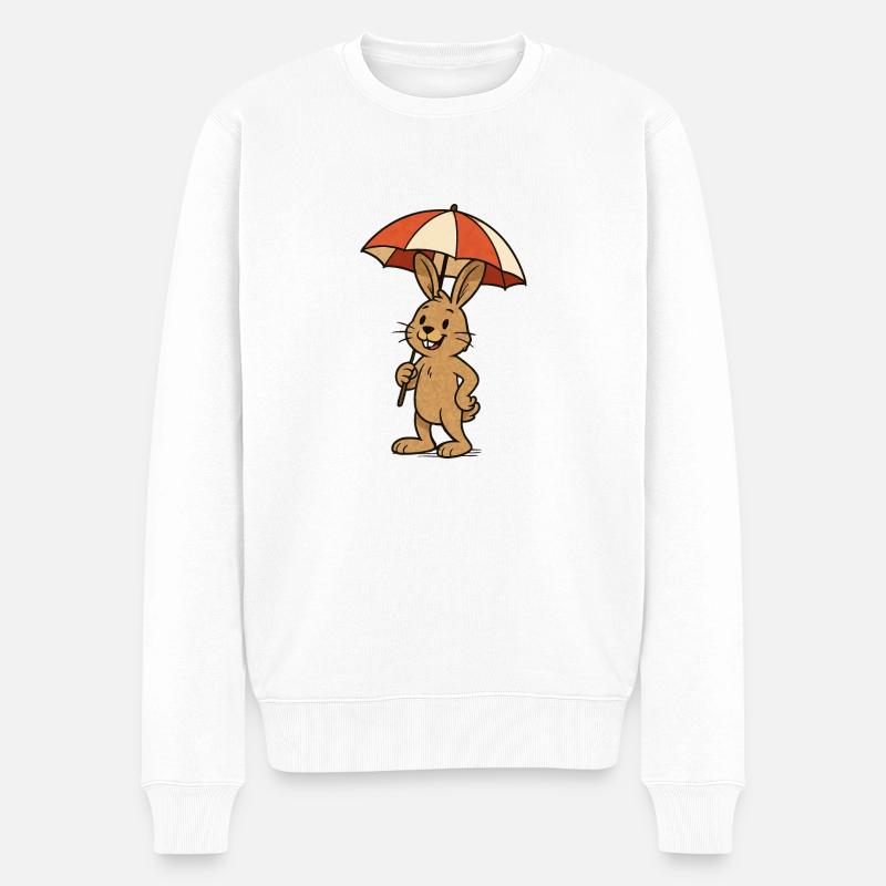 rabbit sonnenschirm hase - Männer Premium Bio Pullover - Weiß