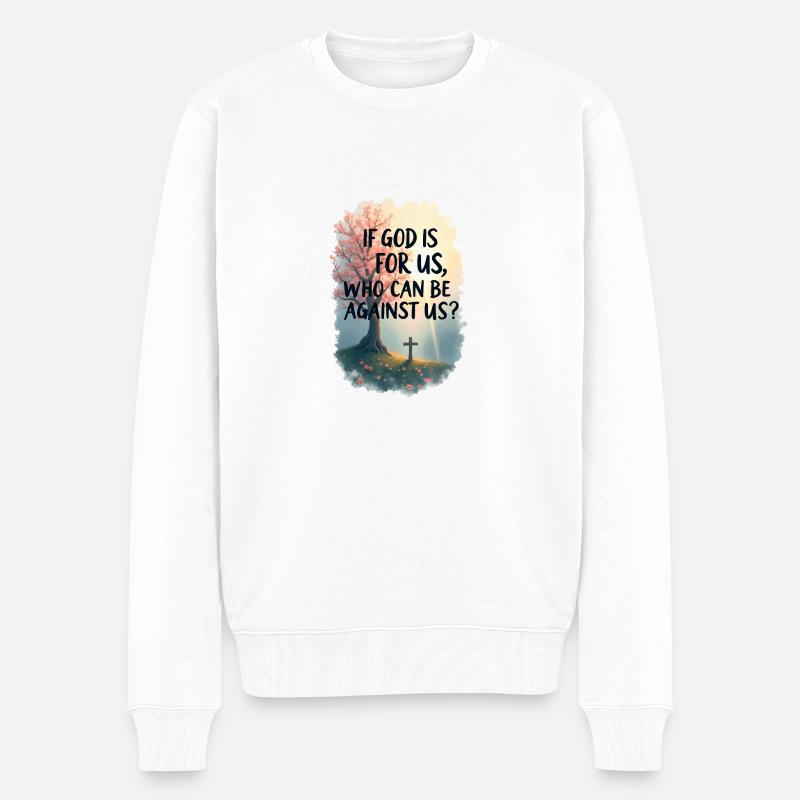 Wenn Gott für uns ist - Männer Premium Bio Pullover - Weiß