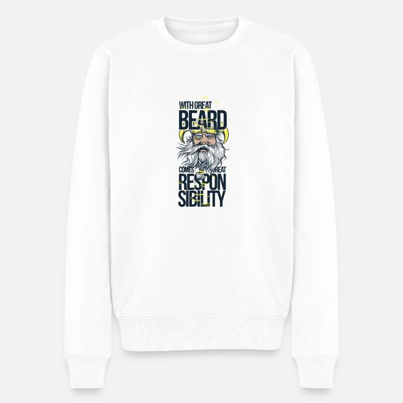 Avec la barbe est la responsabilité - Pull Premium bio Homme - blanc