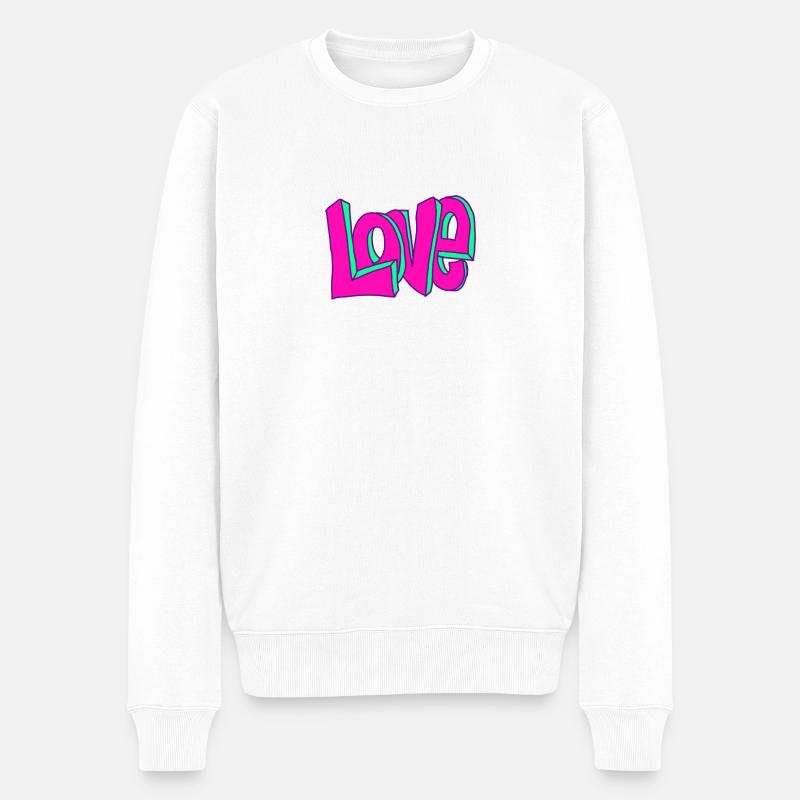 Graffiti Love - Pull Premium bio Homme - blanc
