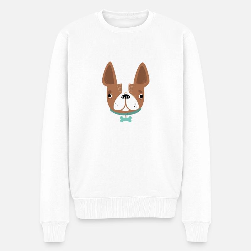 Hund - Männer Premium Bio Pullover - Weiß
