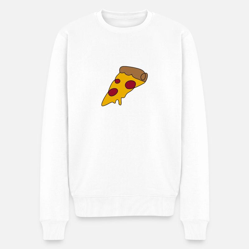 Pizza - Männer Premium Bio Pullover - Weiß