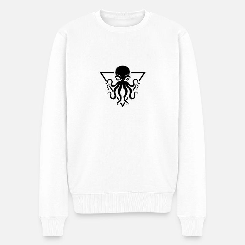 cthulhu danger - Männer Premium Bio Pullover - Weiß